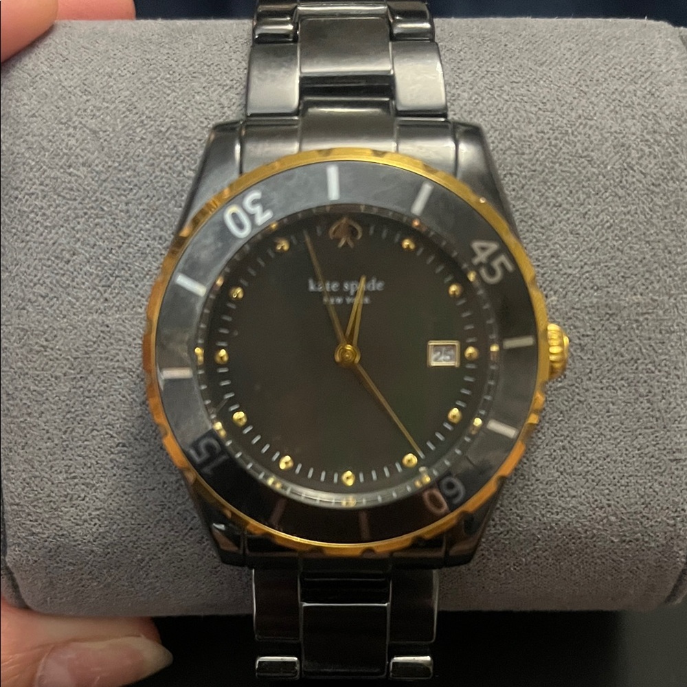 kate spade Seaport Grand - Black and Gold Two-Tone Bracelet Watch